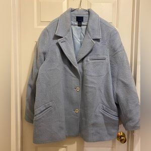 Soft Blue Plus Size Peacoat